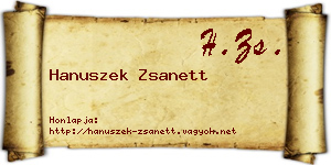 Hanuszek Zsanett névjegykártya