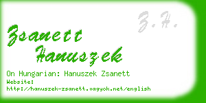 zsanett hanuszek business card